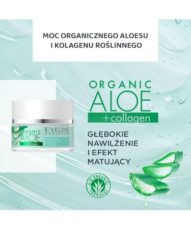Eveline Cosmetics Organic Aloe + Collagen Moisturizing Gel | Mattifying Facial Gel 50ml | International Shipping - Buy Online on GoSupps.com