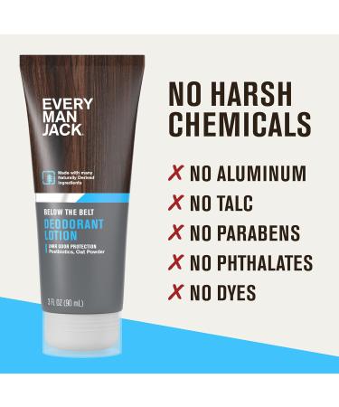 Every Man Jack Mens Ball Deodorant Lotion - Aluminum Free Odor & Wetness Protection - Made w/Naturally Derived Ingredients like Postbiotics & Arrowroot Powder - Unscented - 3 Fl Oz (1 Pack) - Buy Online on GoSupps.com