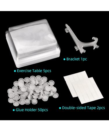  ATOMUS ATOMUS Face Eyelash Extensions Set 5pcs Practice Tray with 1pc Bracket 50pcs Glue Holder Eyelash Extension Exercise Face Set - Buy Online on GoSupps.com