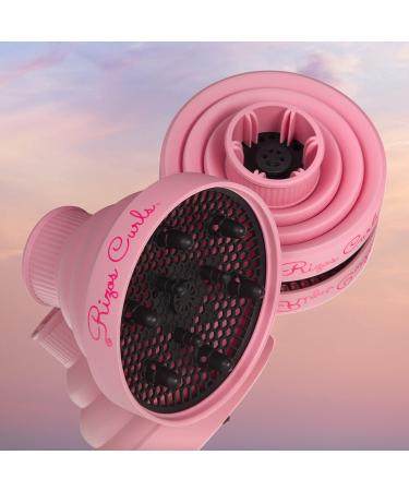 Rizos Curls Pink Collapsible Hair Diffuser for Drying Curly Hair (for attaching to hair dryer). Perfect for Wash N' Go & Travel!