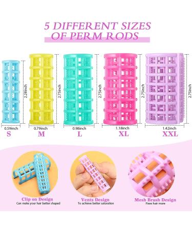 30-Piece Self-Grip Plastic Hair Rollers Set - DIY Hair Curlers for Hairdressing, Salon & Barber Use (5 Sizes) - Buy Online on GoSupps.com