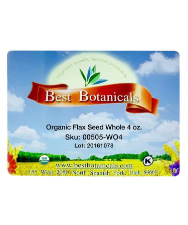 Best Botanicals Flax Seed Whole 4 oz. (Organic) - Buy Online on GoSupps.com
