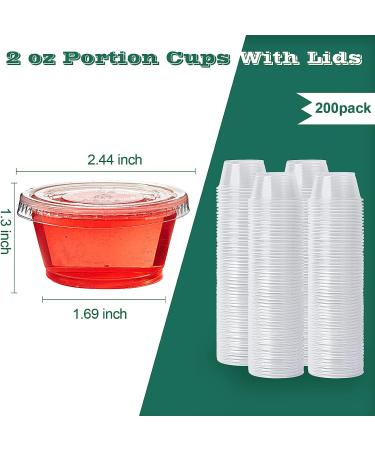 200 Sets 2 oz Disposable Plastic Portion Cups with Lids for Sauces, Jello Shots, and Souffles - Buy Online on GoSupps.com
