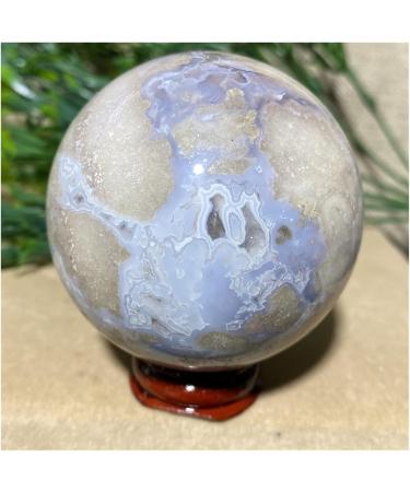 Blue Flower Agate Druzy Natural Stones Crystals Balls Gemstone Geode Sphere Aesthetic Room Decor Home 1pc (Color : 360-370g) - Buy Online on GoSupps.com