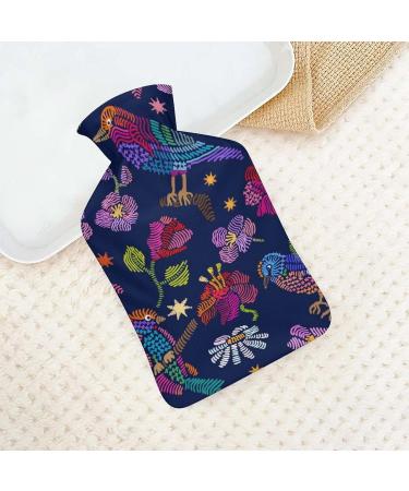 Birds Flowers Hot Water Bottle with Plush Cover | Hand Warmer for Adults & Kids | 26.5x15.3cm - Perfect for Cozy Comfort - Buy Online on GoSupps.com