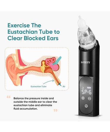 Eustachian Tube Unclogger - Ear Pressure Relief for Flying & Diving | HY030 Black | Tinnitus & Earache Relief Device - Buy Online on GoSupps.com