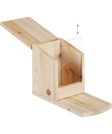 Relaxdays Squirrel Feeder for Placing Wood Weather-Resistant HxWxD: ca 17.5 x 12 x 25 cm Natural - Buy Online on GoSupps.com