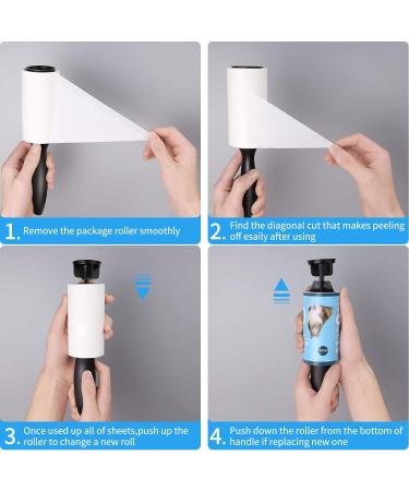 Juehu Lint Roll - 10 Pack 900 Sheets Fast & Easy Clothing Lint Roller with 2 Handles - Perfect for Dust Hair & Fluff Removal - Buy Online on GoSupps.com