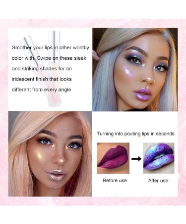 SAVOSWEET Set of 2 glitter lip glosses for girls - Diamond Shimmer Metallic Liquid Lipstick - Moisturizing glitter - With a fresh texture - For women and girls - Buy Online on GoSupps.com