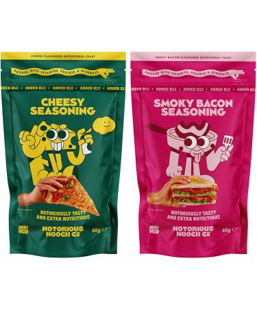 Notorious Nooch - Bacon & Cheese Vegan Seasoning - Gluten-Free Nutritional Yeast - 2 x 80g