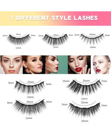 Junnzer Magnetic Eyelashes with Eyeliner Kit - Natural Looking, Reusable Lashes | No Glue Needed, Easy to Wear - Lasts All Day | 7 Pairs + Tweezers | Best Gift for Girls - Buy Online on GoSupps.com