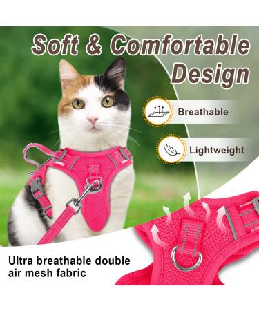 Escape Proof Cat Harness and Leash Set with ID Tag Pocket - X-Small Pink - Buy Online on GoSupps.com