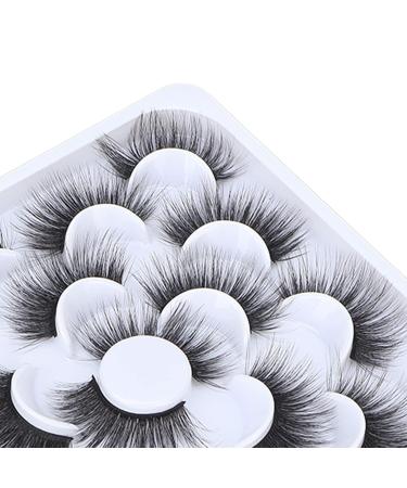 Natural 3D Fake Eyelashes - 10 Pairs of Thick Fluffy Long Synthetic Fiber Lashes for Women - Buy Online on GoSupps.com