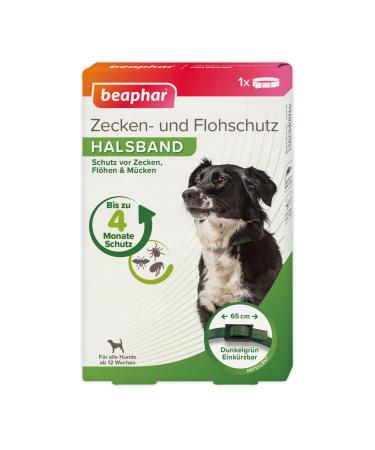Beaphar - tick and flea protection collar for dogs from 12 weeks - repellent - 4 months protection against ticks fleas and mosquitoes - rainproof - adjustable - band length 65 cm - dark green - Buy Online on GoSupps.com