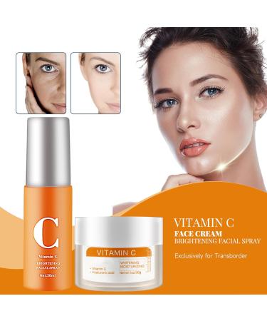 Vitamin C Face Mist&Vitamin C Cream Hydrating Face Mist&Anti Aging Cream Set Vitamin C Serum for Face Relieves Redness Skincare Set Brighten&Improve Uneven Skin Relieves Dark Spots Spray Moisturiser - Buy Online on GoSupps.com
