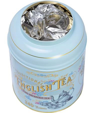 New English Teas Vintage Victorian Tea Caddy - 240 English Breakfast Teabags - Powder Blue - 1 Count Pack - Buy Online on GoSupps.com