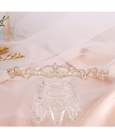 Araluky Rhinestone Crown Crystal Bridal Tiara - Princess Crown for Women and Girls - Rose Gold - Buy Online on GoSupps.com