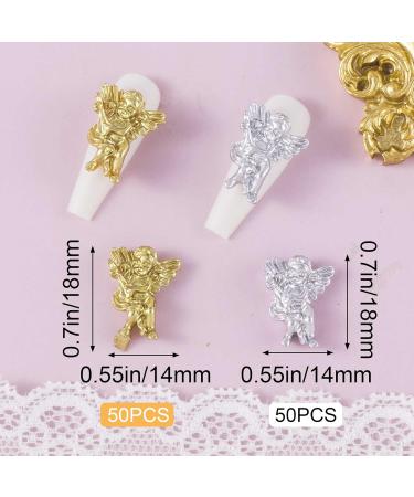 PAGOW 100PCS Baroque Angel Baby Nail Charms - 3D Embossed Nail Art Accessories for Women Manicure DIY - Buy Online on GoSupps.com
