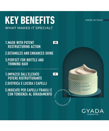 GYADA Strengthening Hair Mask with Spirulina - Hydrating & Nourishing Vegan Formula for Dry & Damaged Hair - 8.45 Fl Oz | Anti Hair Loss & Cruelty Free - Buy Online on GoSupps.com