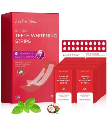 Teeth Whitening Strip  6% HP Whitening Strips (56 Pcs)  Professional Teeth Whitening Strips for Teeth Sensitive  28 Treatments Non-Slip White Strips for Fast Remove Smoking  Coffee  Wine Stains