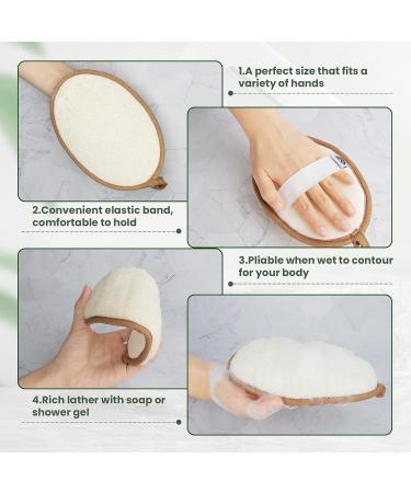 Natural Loofah Sponge Exfoliating Body Scrubber 2 Pack - Biodegradable Shower Loofah for Women and Men - Large 5 x 7 - Buy Online on GoSupps.com