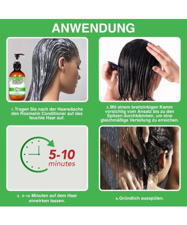 P-Beauty Rosemary Conditioner - 1x300ml for damaged and dry hair | Conditioner for hair growth and scalp care | Rosemary Mint | Hair care - Buy Online on GoSupps.com