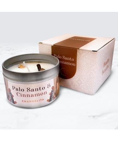 Chandelita Fragrance Candle - Palo Santo & Cinnamon | Natural Soy Wax Essential Oils | Chakra & Aroma Therapy Candle for Meditation & Cleansing - Buy Online on GoSupps.com