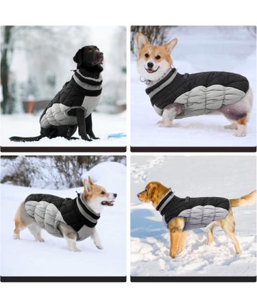 Kuoser Waterproof Dog Coat - Winter Jacket for Small & Medium Dogs | Fleece Lined Cozy Reflective Vest - XS Black - Buy Online on GoSupps.com