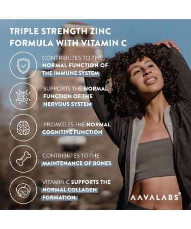 Triple Zinc 25mg with Vitamin C - 180 High Strength Tablets - Zinc Picolinate, Bisglycinate, Monomethionine - 6 Months Supply - Buy Online on GoSupps.com