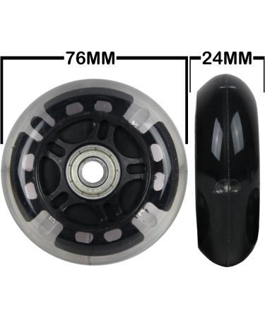 LED Inline Skate Wheels 82a 64mm - 4 Pack | Light Up Roller Blade Ripstik with Bearings - Buy Online on GoSupps.com