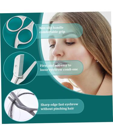 Eyebrow Scissors with Comb 5.63" Stainless steel Brow Scissors Rustproof Eye Brow Trimmer for Ladies Trimming Scissors with Non slip Handle for Home Travel - Buy Online on GoSupps.com