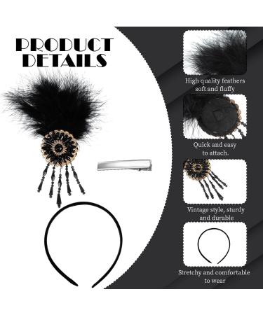 Dilunave Feather Headband Flapper Headpiece 1920s Accessories for Women Vintage Headband with Crystal Accessories for Art Decor Pageant Themed Party - Buy Online on GoSupps.com