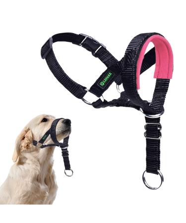 Dog Halver with a seat belt head dishes for dogs to stop pulling adjustable and easy to control (s pink) s pink