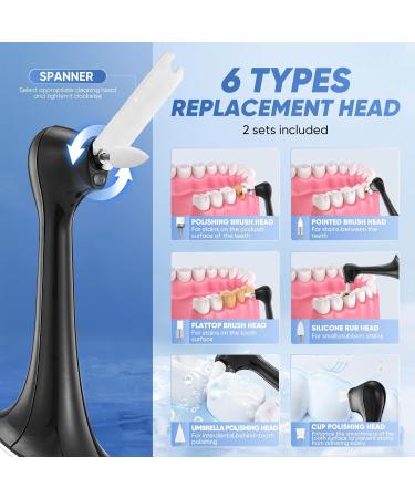 Saker Tooth Polisher Kit - Rechargeable Dental Polisher with 12 Brush Heads LED Light & 5 Speed Modes - Waterproof Teeth Whitening Tool for Perfect Smiles - Buy Online on GoSupps.com