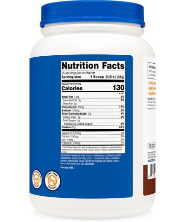 Nutricost Hydrolyzed Whey Protein Powder (Chocolate) 2 LBS - Whey Protein Hydrolysate 25g of Protein GMO-Free Gluten-Free - Buy Online on GoSupps.com