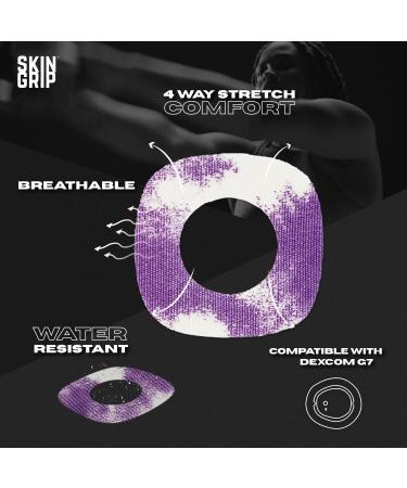 Skin Grip Adhesive Patches for Dexcom G7 & Stelo CGM - Waterproof Sweatproof & Secure 10-15 Days - 10 Pack with Classic Patterns - Buy Online on GoSupps.com
