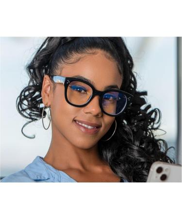 Shop Bold Frame Oversized Blue Light Glasses for Women - Stylish Round Computer Frames in Red | International Shipping - Buy Online on GoSupps.com