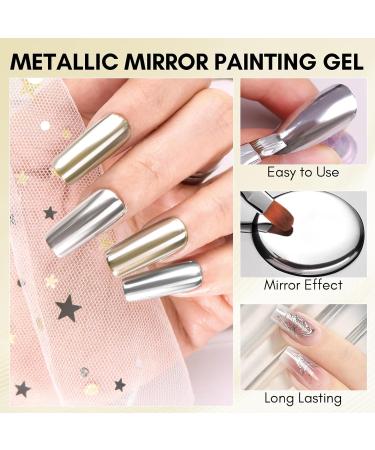 Makartt Painting Gel Nail Polish UV: Rose and Gold Chrome Mirror Metallic Effect - for Nail Art - Buy Online on GoSupps.com
