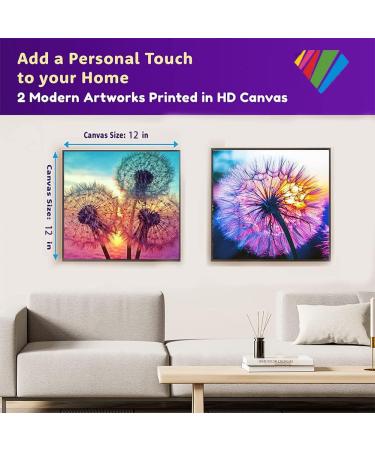 Dandelions Diamond Painting Kit - Round Full Drill 5D DIY Art for Home Decor - 2-Piece Set - 12x12 Gold - Buy Online on GoSupps.com