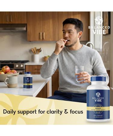 Balanced Vibe Brain Formula | Organic Plant-Based Nootropic for Focus Clarity & Memory | Organic Lion s Mane Ginkgo Bacopa Rhodiola Gotu Kola | Vegan Capsules | 30 Day Supply - Buy Online on GoSupps.com