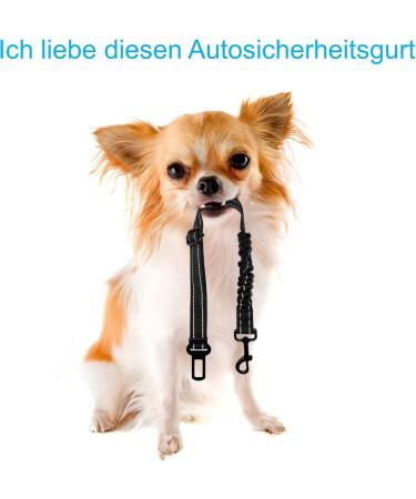 Buy Easeria Dog Car Seat Belt (2 Pieces) - Adjustable 45-83cm for Small & Medium Dogs - Dark Gray - Buy Online on GoSupps.com