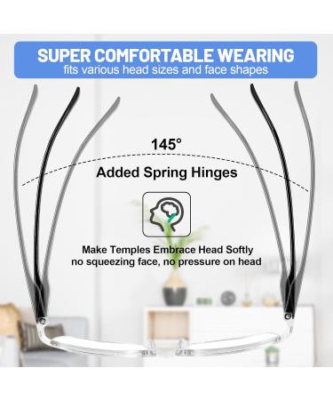 4 Pack Blue Light Blocking Reading Glasses for Men - UV Filter Readers in Multiple Strengths (1.0 to 4.0) - Stylish Black Design - Buy Online on GoSupps.com