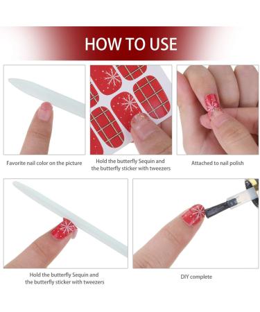 Fantasyon 12 Sheets Christmas Full Nail Wraps DIY Self-Adhesive Nail Polish Stickers with Deer Snowman Xmas Tree Design and Nail File for Girl and Women - Buy Online on GoSupps.com