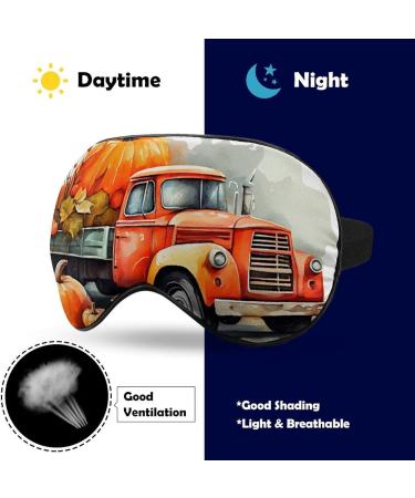 Harvest Red Truck Pumpkin Sleeping Mask | Soft Adjustable Eye Covers for Sleep | Light-Blocking Blindfold for Women Men Girls Boys - Buy Online on GoSupps.com