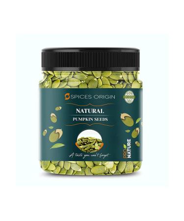 Spices Origin Raw Pumpkin Seeds for Eating | Protein Rich and Fibre Rich with Omega 3 & Omega 6 Superfood Gluten Free Vegan Organic Edible Seeds 250 GM Jar Pack _Packing May Vary