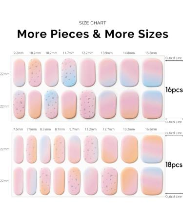 NAILOG Semi Cured Gel Nail Strips 34 pcs Salon-Quality Gel Nail Stickers Long Lasting Nail Wraps for Women with Soft Gel Finish Daydream - Buy Online on GoSupps.com