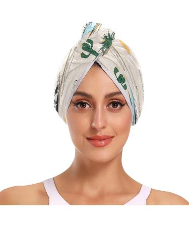 Western Desert Landscape Dry Hair Cap - 2 Piece Quick Drying Towel Set with Button Headband | Super Absorbent & Soft Comfort - Buy Online on GoSupps.com