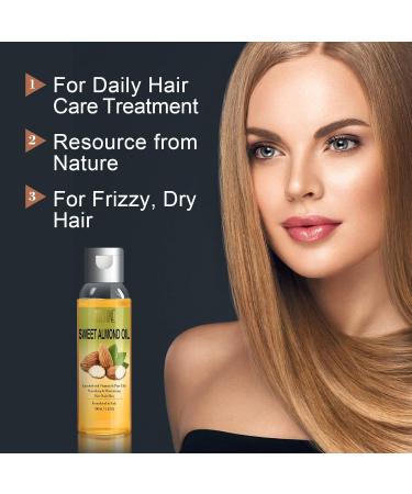 Sweet Almond Hair Oil - Moisturizing Serum for Frizzy Hair with Castor Oil & Vitamins | Anti-Dry Anti-Frizz Solution for Hair Nails & Skin - Buy Online on GoSupps.com