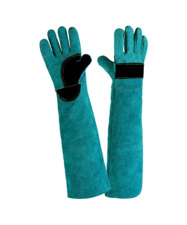Bite Resistant Gloves for Handling Animals - Anti-Bite Gloves Leather Gloves Trainable Pet Feeding | Anti-Bite Protective Gloves for Welding Garden Care Protective Gloves 60 Cm-green
