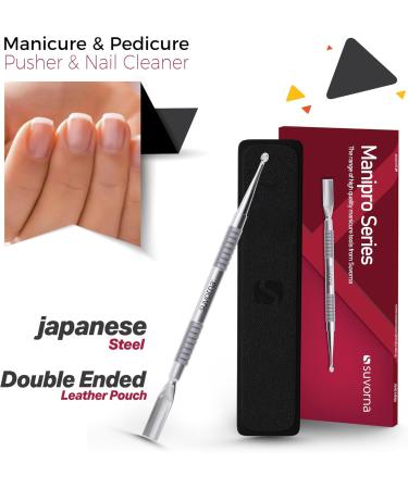 Suvorna Cuticle Pusher & Nail Cleaner | Gel Nail Polish Remover for Manicure & Pedicure | Stainless Steel Hand Foot & Nail Tools | Dual-Head Cuticle Care & Nail Care Tool for Salon Spa & Home Use - Buy Online on GoSupps.com